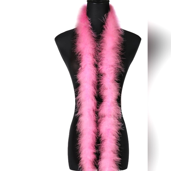 2 Yards 50g Pink Fluffy Marabou Feather Boa - Picture 1 of 7